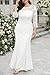 Plus Size Wedding Dress Bride White Lace Long Formal Mermaid Bridal Shower Maxi Elegant Prom Gowns with Sleeves Women
