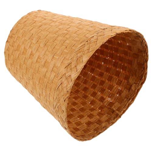 Cabilock Poubelle En Bambou Tressé Polyvalente 25 l Naturel Panier De Rangement Solide Panier De Style Pastoral Pour Maison Bureau Décoratif
