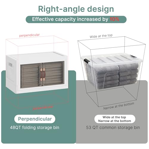 Image of UAMFURI 144QT Lockable Storage Bins with Lids - Stackable Storage Cabinet with Doors and Wheels, Collapsible Plastic Organizer and Containers for Closets, Office, 3 Pack Cubes