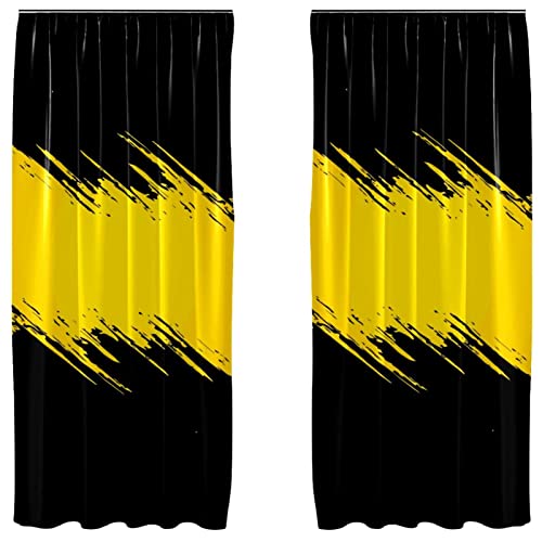 Cortinas opacas negras y amarillas de 55x84 pulgadas para aislar luz y ruido 2