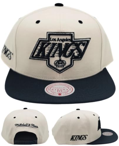 Mitchell & Ness Los Angeles Kings NHL Evergreen Cream Black Snapback Hat Cap