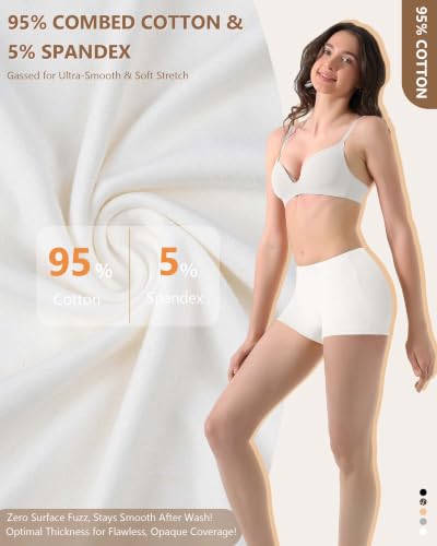 Image of Women's Boyshorts Underwear Cotton, Full Coverage Panties, Womens Boyshort Boxer Briefs Breathable for Women 4 Pack