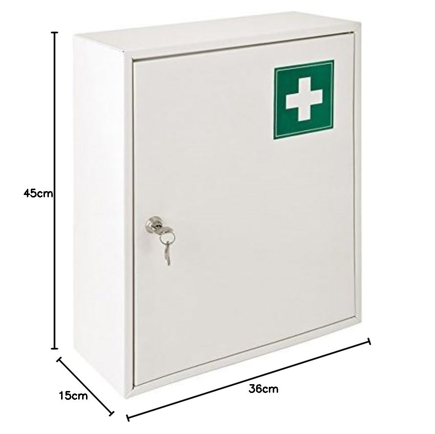 Garcia de Pou cassetta di pronto soccorso, metallo, bianco, 36 x 15 x 45 cm
