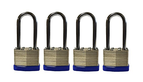 EZ Travel Collection 4-Pack Long Shackle Keyed Alike 400 Long Shank (Includes 8-Keys All Keyed Alike)
