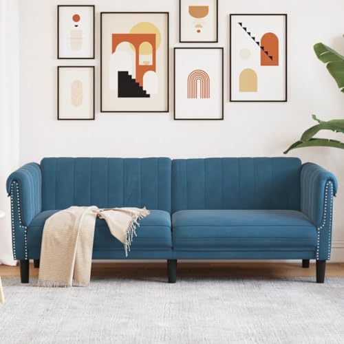 Keyroto 3-Sitzer-Sofa, Samt, 3-Sitzer-Sofa, Wohnzimmer, 3-Sitzer-Sofa, modern, blau-3-Sitzer Keyroto 3-Sitzer-Sofa, Samt, 3-Sitzer-Sofa, Wohnzimmer, 3-Sitzer-Sofa, modern, blau-3-Sitzer