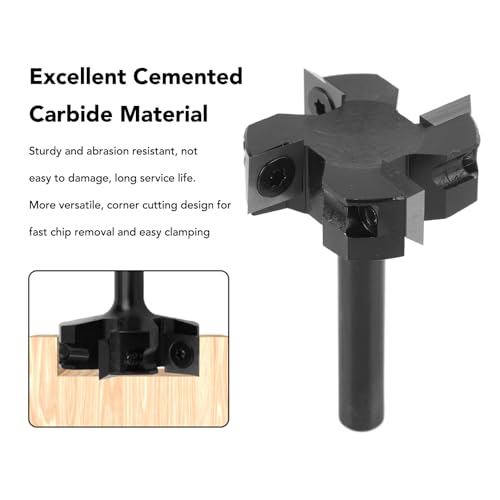 Fafeicy 8mm Schaftopfboard -Oberflächen -Router -Bit 4 Flötenkarbidplattenabflacher Planer für Holz -CNC -Fräsen und Handheldrouter