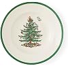 Spode Christmas Tree 9 Soup Plate (Set of 4) Stoneware Bowls with Festive Tree Design & Green Rim, Ideal for Serving Soup, Pasta, Salad Microwave & Dishwasher Safe Holiday Dinnerware