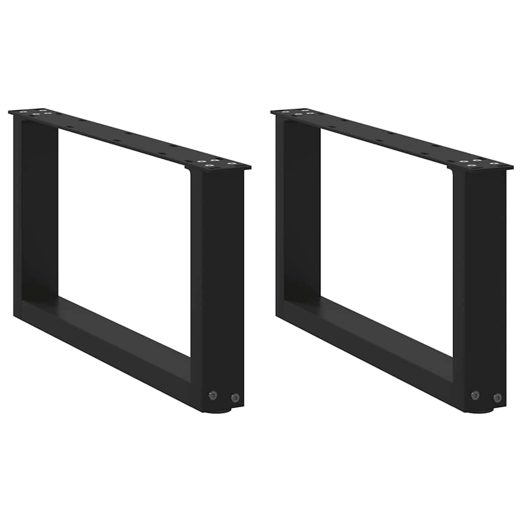SXZenSpace Coffee Table Legs U-Shaped Black 70x30 cm Powder-Coated Steel Pair Adjustable Feet for Heavy-Duty Modern Living Room Desk or Sofa Side
