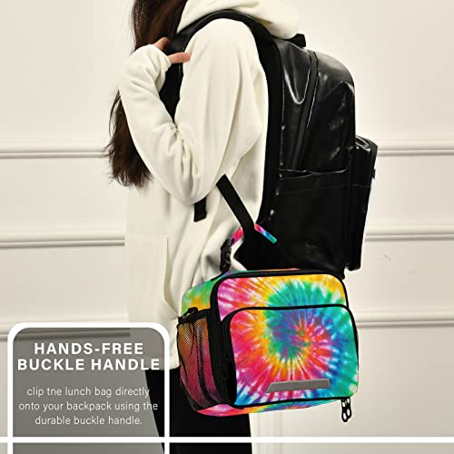 Boenle Tie Dye Rainbow Lunch Box Girls Boys Insulated Lunch Bag Kids Women Reusable Cooler Tote Shoulder Strap For School Picnic Travel Office #TOP2
