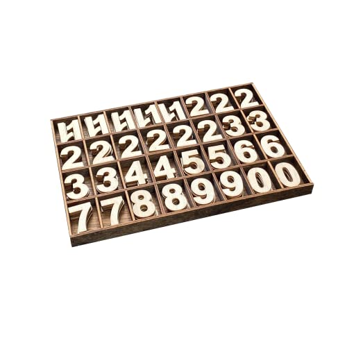 1-1/4 Inch (1.25") 185 Pieces Unfinished Wooden Numbers Blank Wood Clock Numbers Unpainted Calendar Numbers Scrapbooking Crafts #TOP5