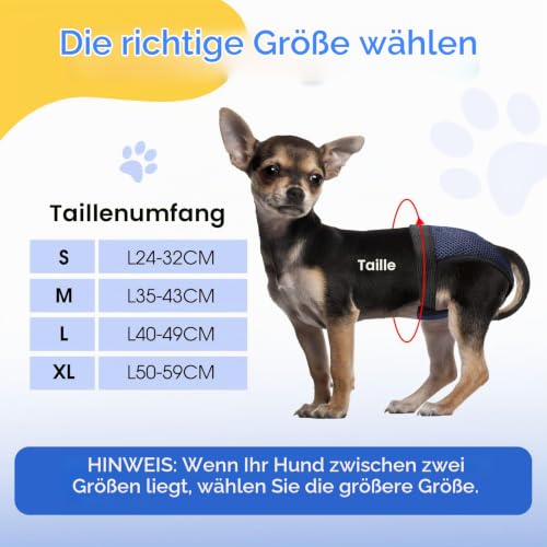 2er Pack Hundewindeln Wiederverwendbare Läufigkeitshose für Hündinnen Hundewindeln Für Hündinnen mit 8 Damenbinden Verstellbare Schutzhose für Waschbare Schutzhose, Schwarz und Blau, M