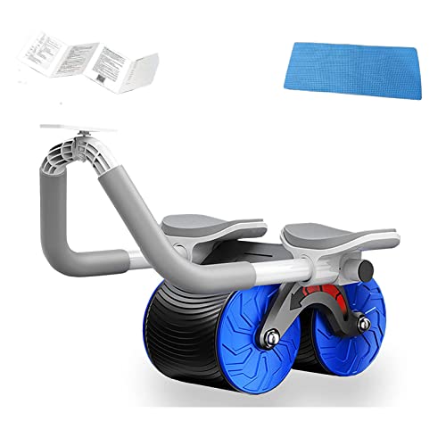 TIKALON アブローラー 腹部ホイール、腹筋運動器具 体幹トレーニング 初心者向けコアトレーニング用アブローラーホイール 多機能運動静音器具 タイマ、腹筋ローラー マット、説明書 付き (ダークブルー( タイマーなし))