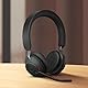 Ersatz Ohrpolster für Jabra Evolve2 65/Evolve2 40 für Jabra Elite 45H Wireless Headset Headphones Kopfhörer Ohrpolster Ersatzpolster 1 Paar mit Weicherem Protein-Leder | Schwarz