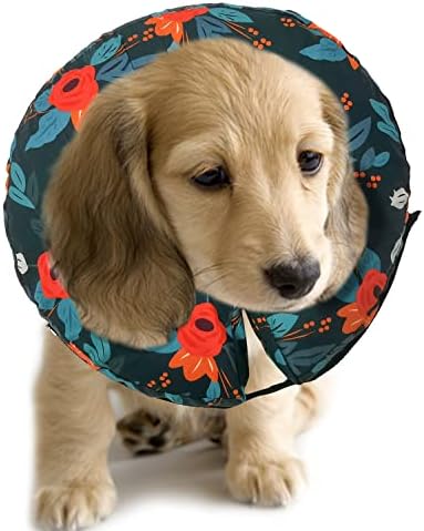 Purrrfect Life Protective Inflatable Collar for Dogs and Cats - Soft Pet Recovery Collar Does Not Block Vision, Prevents Pets from Touching Stitches, Wounds and Rashes (Floral, S)