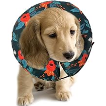 Protective Inflatable Collar for Dogs and Cats - Soft Pet Recovery Collar Does Not Block Vision, Prevents Pets from Touching Stitches, Wounds and Rashes Floral, S