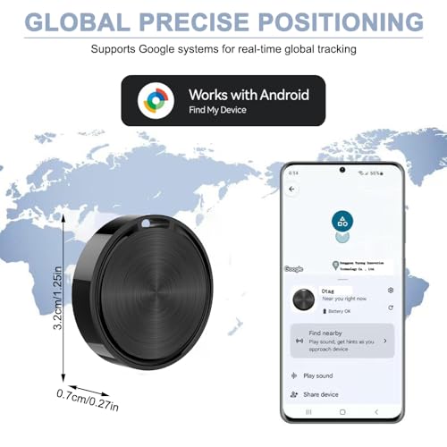 GPS Tracker Android Smart Tag, Schlüsselfinder Android kompatibel mit Google Mein Gerät Finden APP (nur Android), GPS Tracker Katze, Bluetooth Tracker für Schlüssel, Gepäck, Taschen, Haustier
