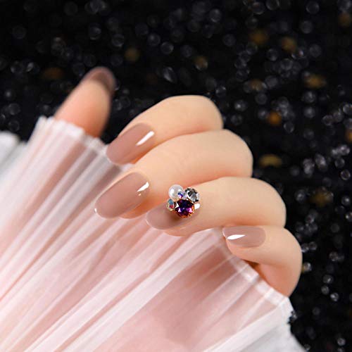 TJJF Falsche Nägel 24Pcs / Box Solid Colorcolor Langlebiger Fingernagel Maniküre Slice Anhänger mit Bohrer Abnehmbares… – Bild 5