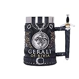 Nemesis Now Bierkrug The Witcher Geralt of Rivia, offizielles Lizenzprodukt, 15,5 cm, Schwarz, B5970V2