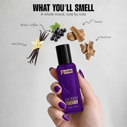 Image of FREED Queen Energy Eau De Parfum for Women | Royal Luxury Perfume with Black Currant, Vanilla & Cashmeran | Long Lasting Smell | Premium Gifts for Woman | 20ml