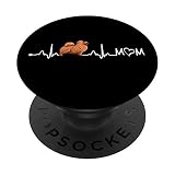 Pommeranian Mom Heartbeat EKG Noir PopSockets PopGrip Interchangeable