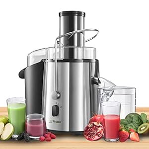 Juicer Groente en Fruit – High Powered (850 W) met 2 snelheden – Centrifugaal sinaasappel en citrusvruchten Juicer Machine voor Fruit en Groenten Brede opening (75 mm), Antislip Basis