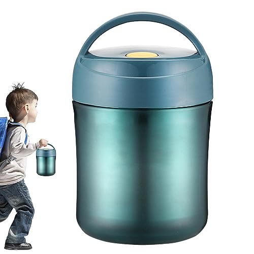 Youding Vaso aislante de acero inoxidable 304, botella de vacío de acero inoxidable 304, gran capacidad, taza térmica de acero inoxidable 304 con asa y cuchara, gran capacidad para senderismo