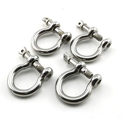 image for Heyous 4pcs 5/16 Inch 8mm Screw Pin Anchor Shackle Stainless Steel Hea