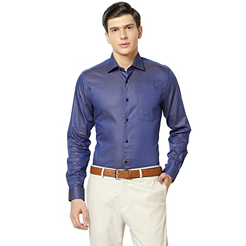 Image of Blackberrys Men's Cotton Blend Self-Design Casual Trousers