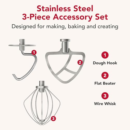 Image of KitchenAid Stainless 3-Pc Accessories for 4.5 /5-Qt Tilt-Head Stand Mixers