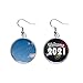 Boucles d'oreilles pendantes en forme de cerf-volant bleu ciel blanc