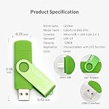 leizhan Pamięć USB 3.0 128 GB OTG (w podróży), podwójny port (USB 3.0 i micro USB) dysk flash USB zewnętrzny pendrive do smartfona z systemem Android, tabletu i komputera (128 GB, zielony)