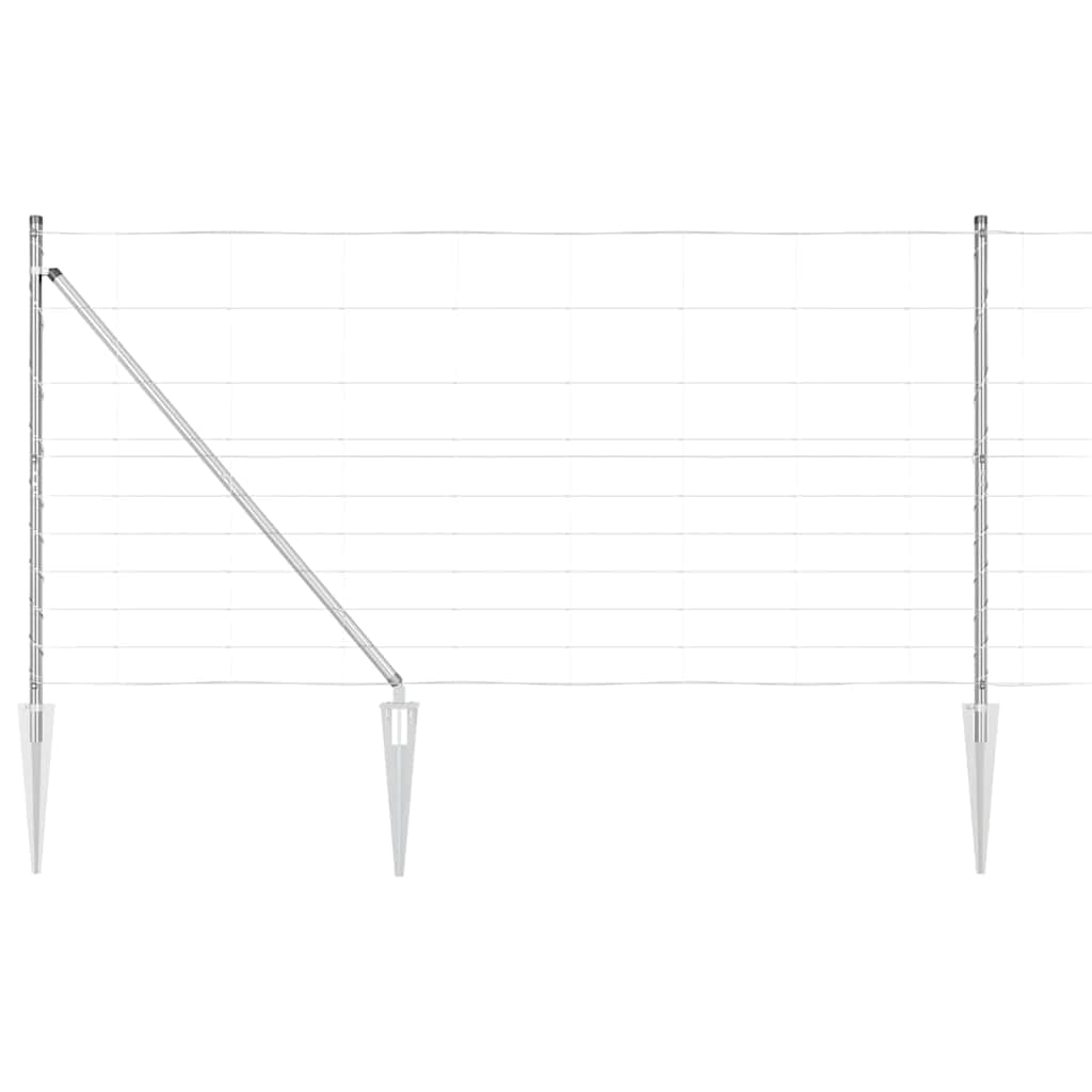 Heavy Duty Steel Fence Post Galvanised 25 x 1.2 m, Weather Resistant Garden Boundary Panel for Outdoor Security, Modern Rectangular Fencing Kit with 26 Spike Posts for Easy Assembly