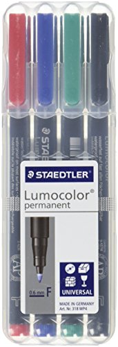 Staedtler Quick-Drying Fine Point Permanent Markers (STD318WP4)