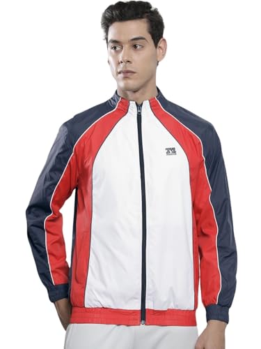 The Indian Garage Co Blue Regular Fit Colourblocked Long Sleeve Windcheater