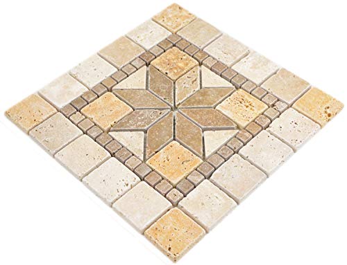 Mosaïque en pierre naturelle - Pour décoration murale, salle de bain, WC et cuisine.