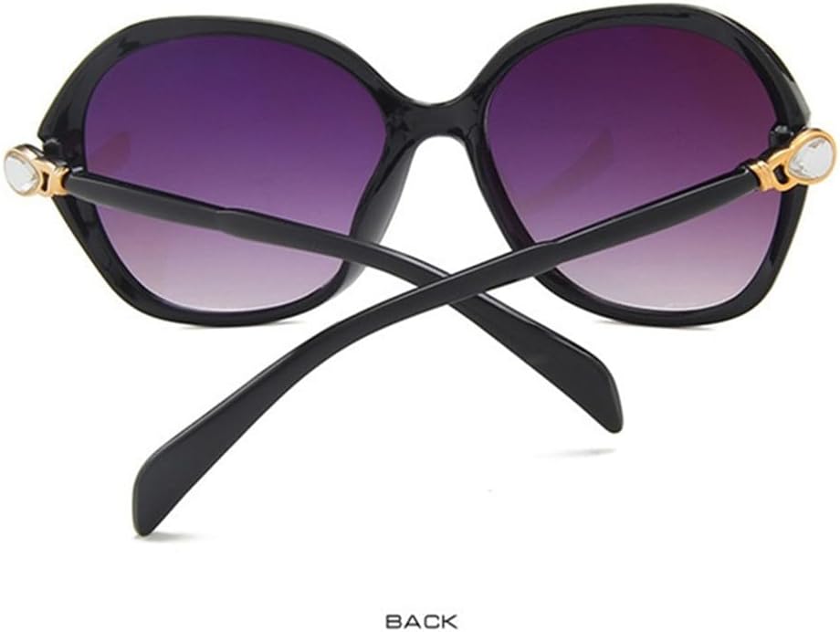 Oversize Women Sunglasses Vintage Waterdrop Crystal Leg Decorate UV400 Eyewear Travel