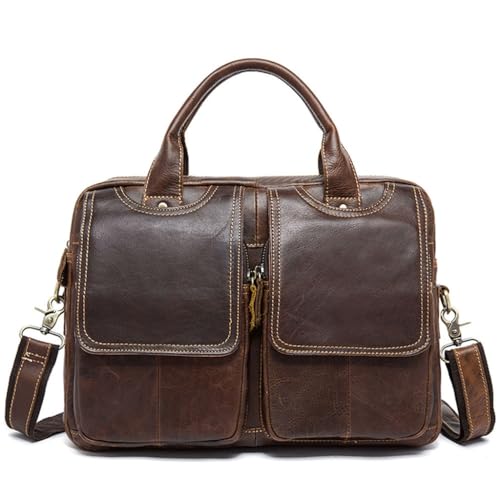Business Handbag Vintage Large Capacity Briefcase Crossbody Bag Shoulder Bag