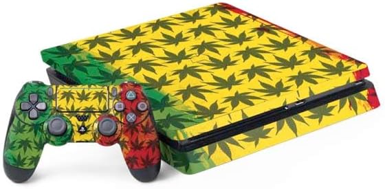 Skinit Decal Gaming Skin Compatible with PS4 Slim Bundle - Marijuana Green Checkered Design
