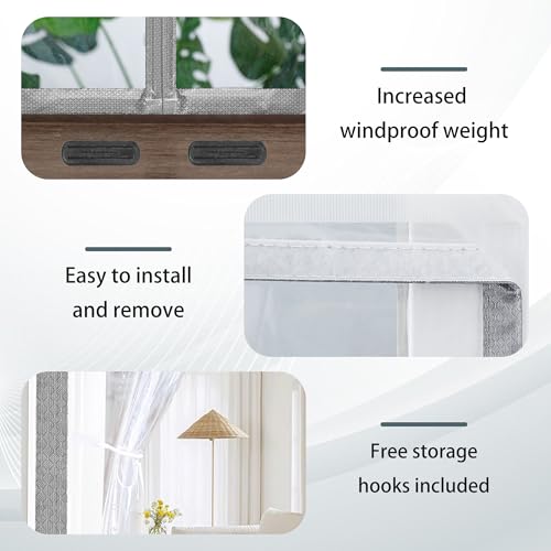 Rideau de porte isolant thermique pour balcon : confort magnétique sans perçage gris - 5
