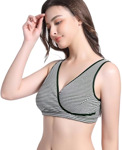 Image of CAKYE 4 Pack Nursing Bras for Breastfeeding Maternity Cotton Sleep Bralette