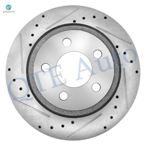 Image of PM Auto Set of 6 Rear 320mm Drilled Slotted Disc Brake Rotors-Ceramic Brake Pad kit Replacement For 2006-2008 Dodge Magnum