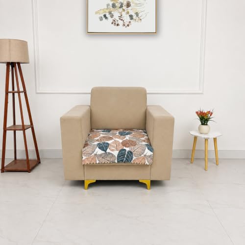 Image of Homerz Premium Printed Quilted Velvet Sofa Slip Cover Protector with Tassels, Sofa Mat, Exact Size, Antislip Cover (Folia, 1 Seater, Half)