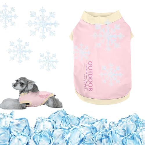 Dog Cooling Vest Lightweight Breathable Ice Vest Safe Coat for Summer Sun Protection for Small Dogs Indoor Outdoor And Activities (Light Pink L)