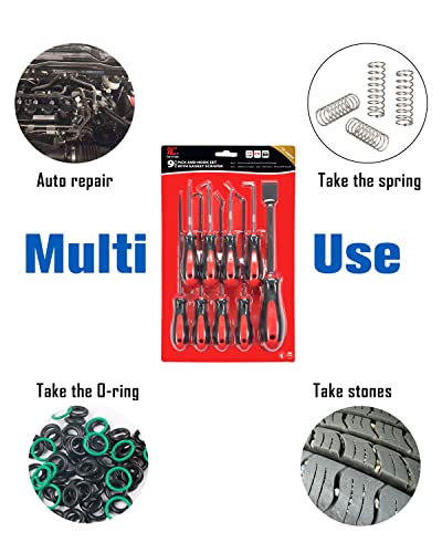 Image of ROTATION 9pc Precision Hook and Pick Set with Scraper
