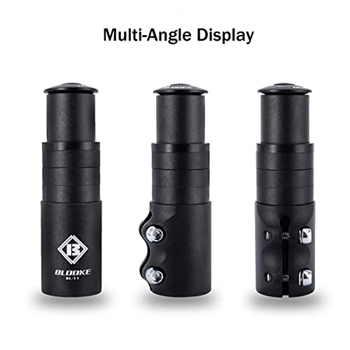 Blooke Bike Fork Stem Extender Bicycle Handlebar Stem Riser,Adjustable Aluminium Alloy Head Up Adapter For 1-1/8"Bike Neck Extender Black #TOP3