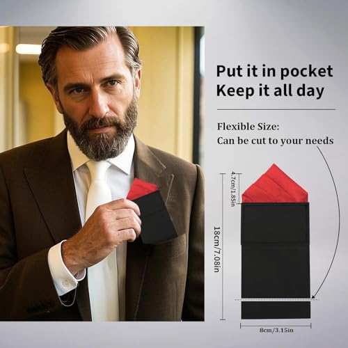 Image of Mens Pre-Folded Pocket Squares on Card Pocket Handkerchief for Suit Accessories