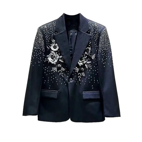 Broderie 3D paillettes blazer large pour homme veste spectacle scène