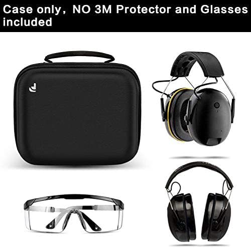 PAIYULE Ear Protection Case Compatible with 3M WorkTunes Connect Hearing Protector and Safety Glasses, Earmuffs Storage Carrying Box