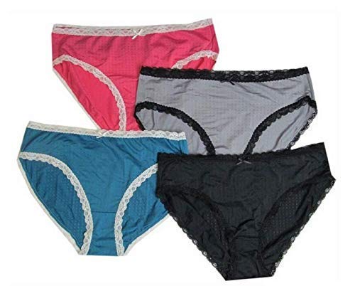 Karen Neuberger Microfiber Brief With Lace 4 Pk Bright, Medium