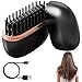 Mini Gaarglätter, Mini Glätteisen Kabellos, Haarglätteisen Klein Glätteisen, Min-i Hair Straightener Brush, Min-i Glättungskamm, 3-Temp, 10s-Heizung, Hot Comb, Glättbürste für Haare und Bart (Schwarz)